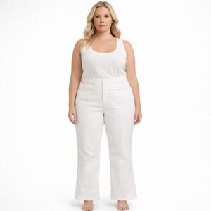 Good American Good Legs Crop Mini Boot White Plus Size 30 New With Tag Flawed